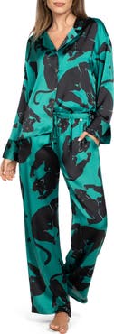 Midnight Bakery Print Satin Pajamas