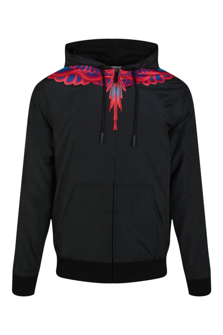 Curves Wings Graphic Hoodie, Main, color, BLACK