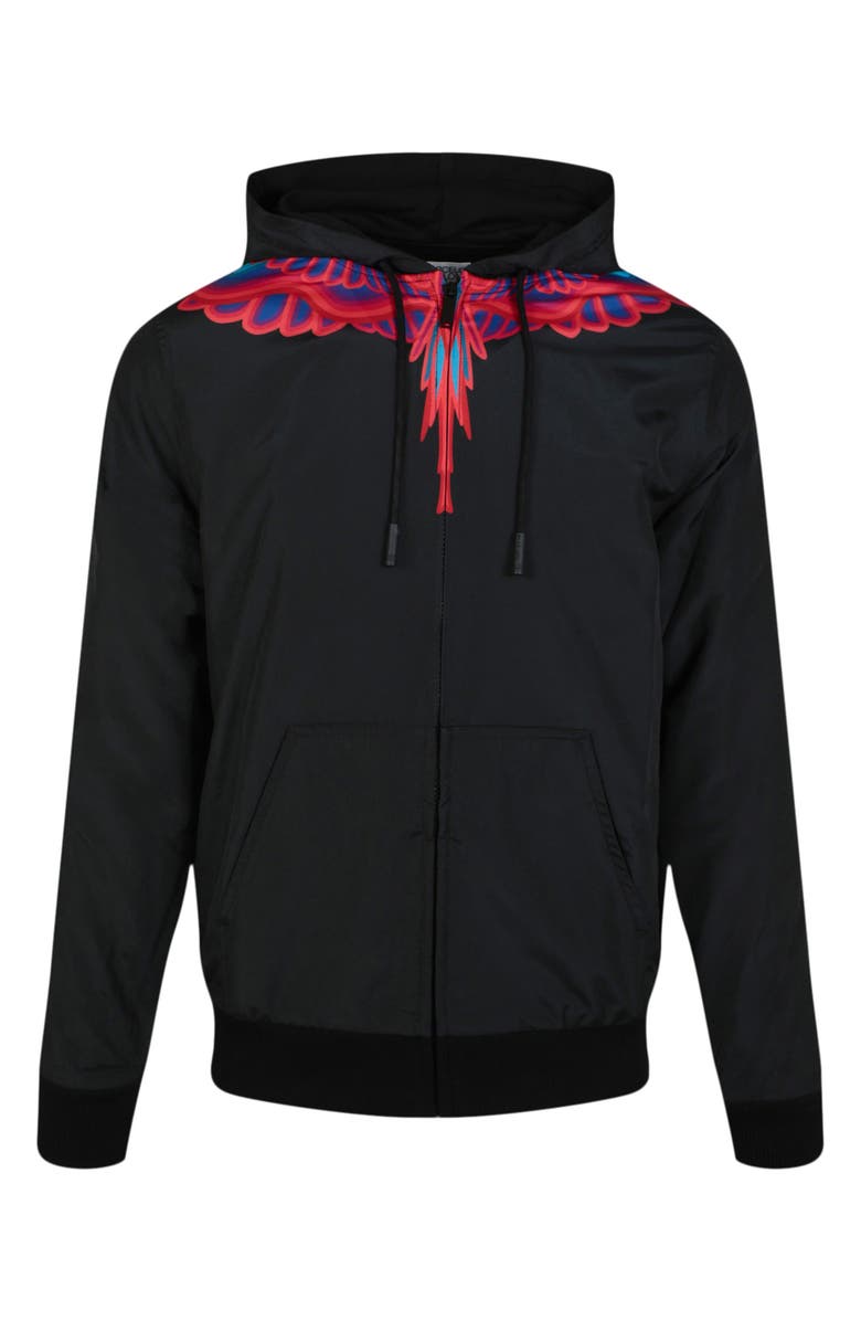 Marcelo Burlon Curves Wings Graphic Hoodie, Main, color, Black