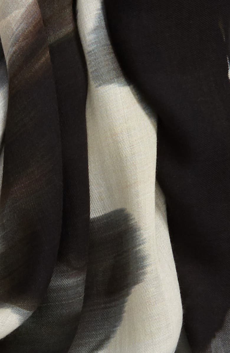 McQueen Alexander McQueen Warped Rose Modal & Wool Scarf, Alternate, color, 