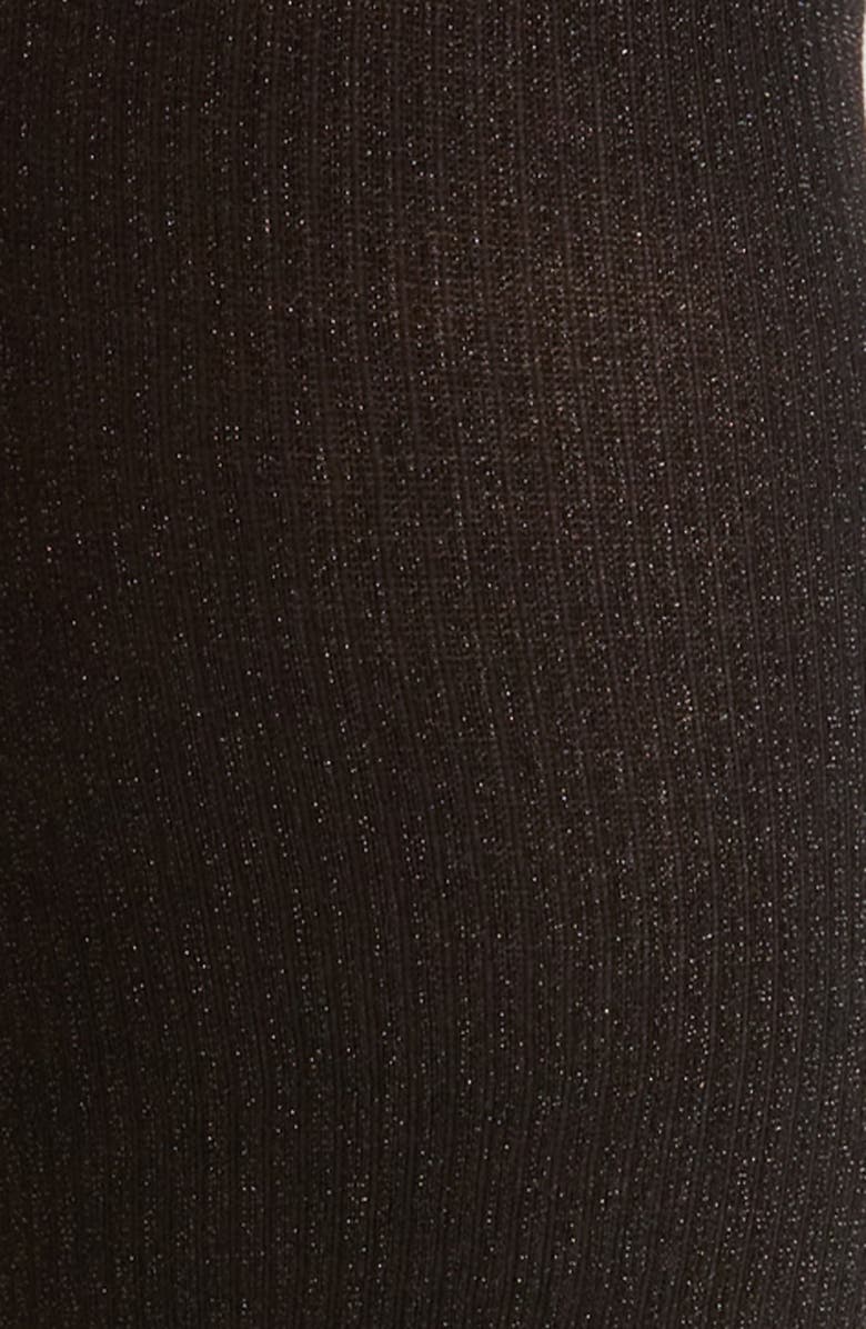 Nordstrom Sparkle Rib Tights, Alternate, color, Black