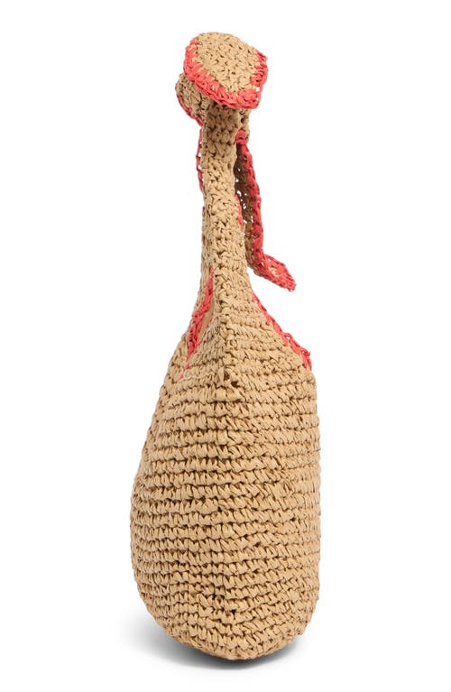 Urban Expressions Handbags Woven Straw Knotted Strap Shoulder Bag In Natural