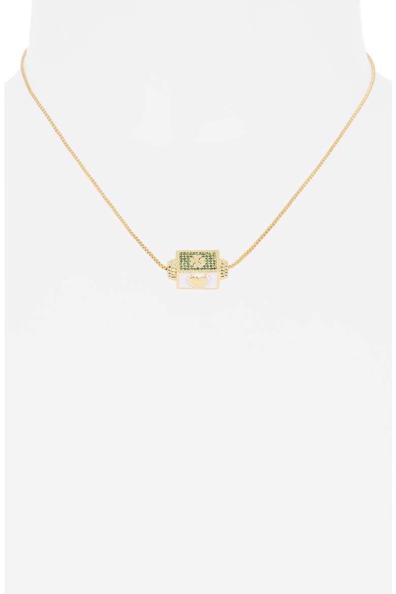 Pavé Spinner Pendant Necklace, Alternate, color, LUCK GREEN- GOLD