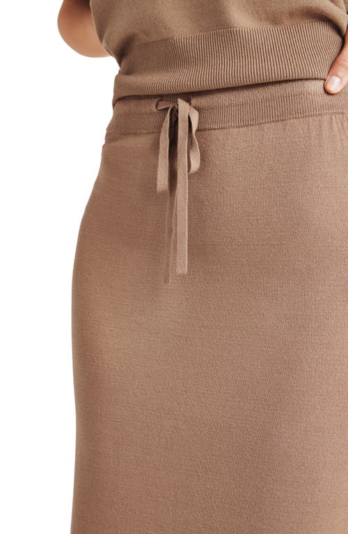 Splendid Veronica Drawstring Midi Sweater Skirt In Brown