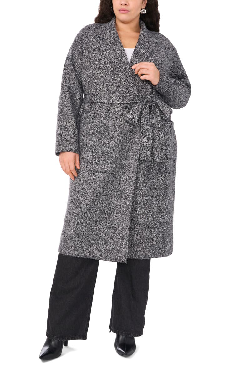Tie Waist Long Cardigan, Alternate, color, MEDUIM HEATHERED GREY MARLED