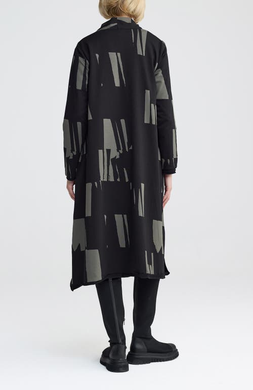 Luukaa Aqualina Printed Jersey Duster In Black