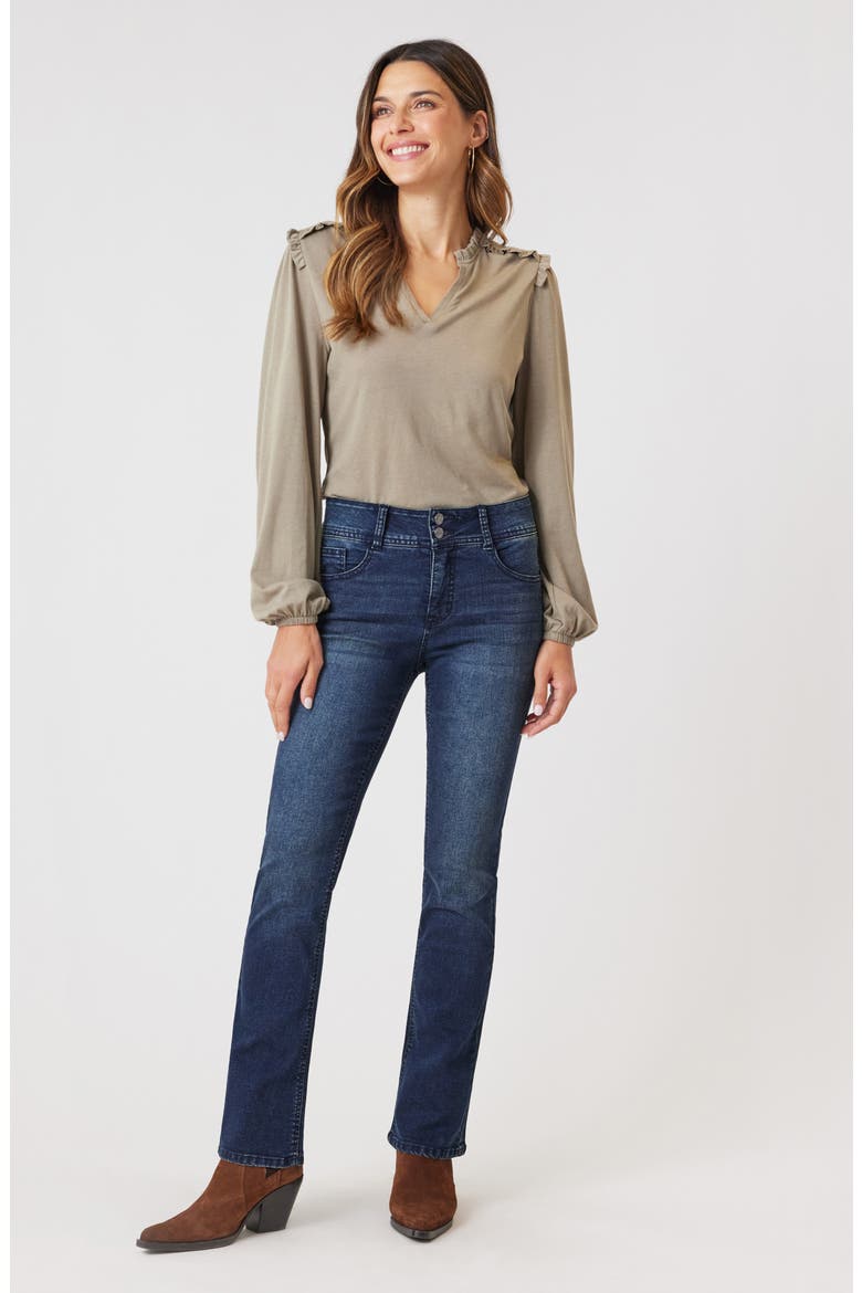 Curvy Mid Rise Bootcut Jeans, Alternate, color, AMARYLLIS
