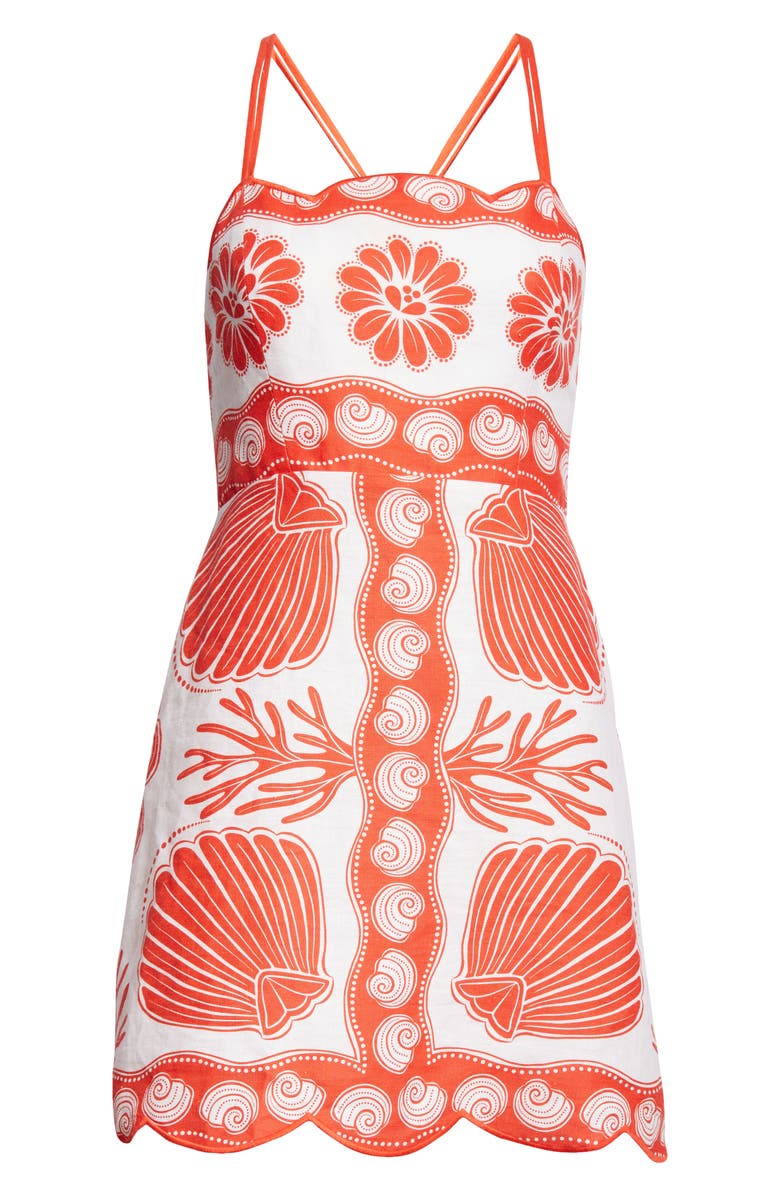 FARM Rio Ainika Shell Print Linen Minidress | Nordstromrack
