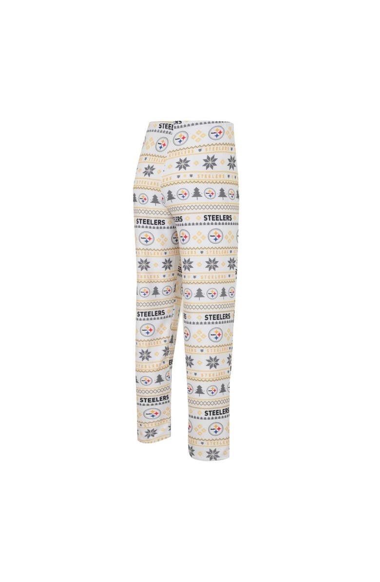 CONCEPTS SPORT Men's Concepts Sport White/Black Pittsburgh Steelers Tinsel Raglan Long Sleeve T-Shirt & Pants Sleep Set, Alternate, color, 