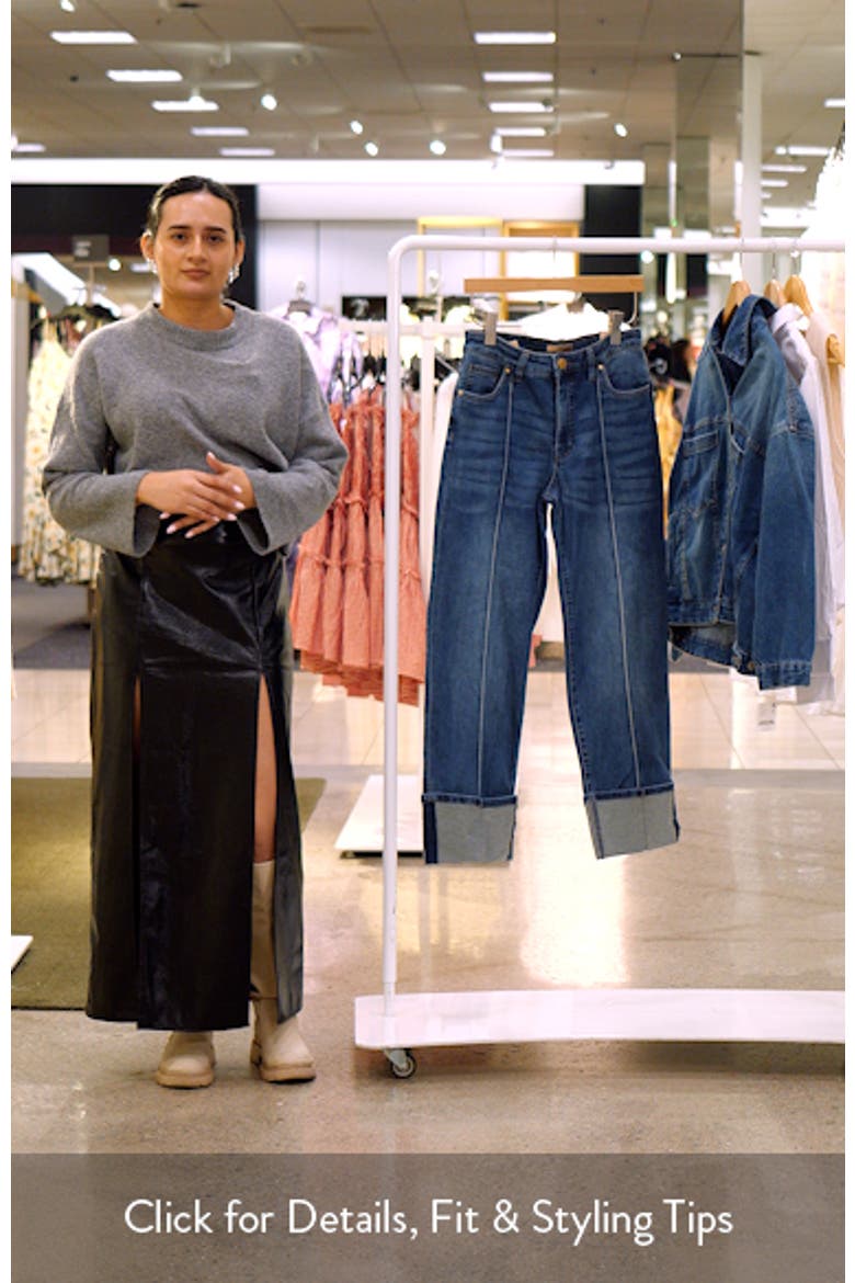 Fab Ab Seamed High Waist Cuffed Straight Leg Jeans video