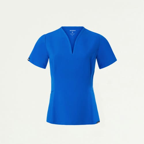 Jaanuu 2-pocket Tailored V-neck Scrub Top In Blue