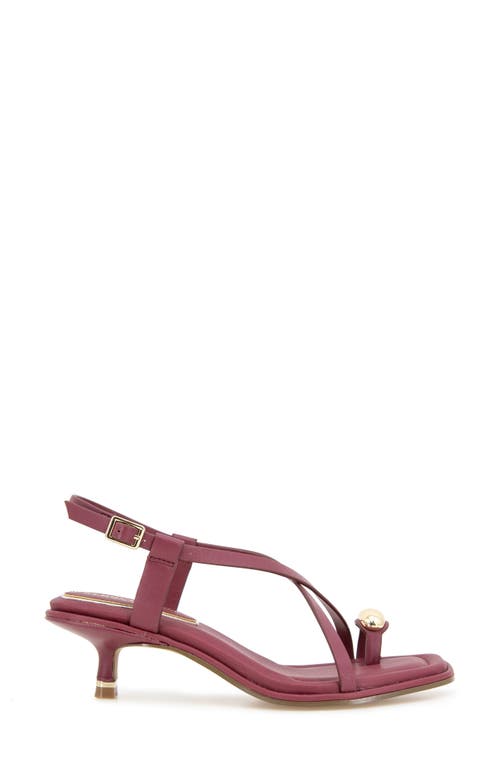 Kenneth Cole Geala Slingback Kitten Heel Sandal In Dark Red Leather