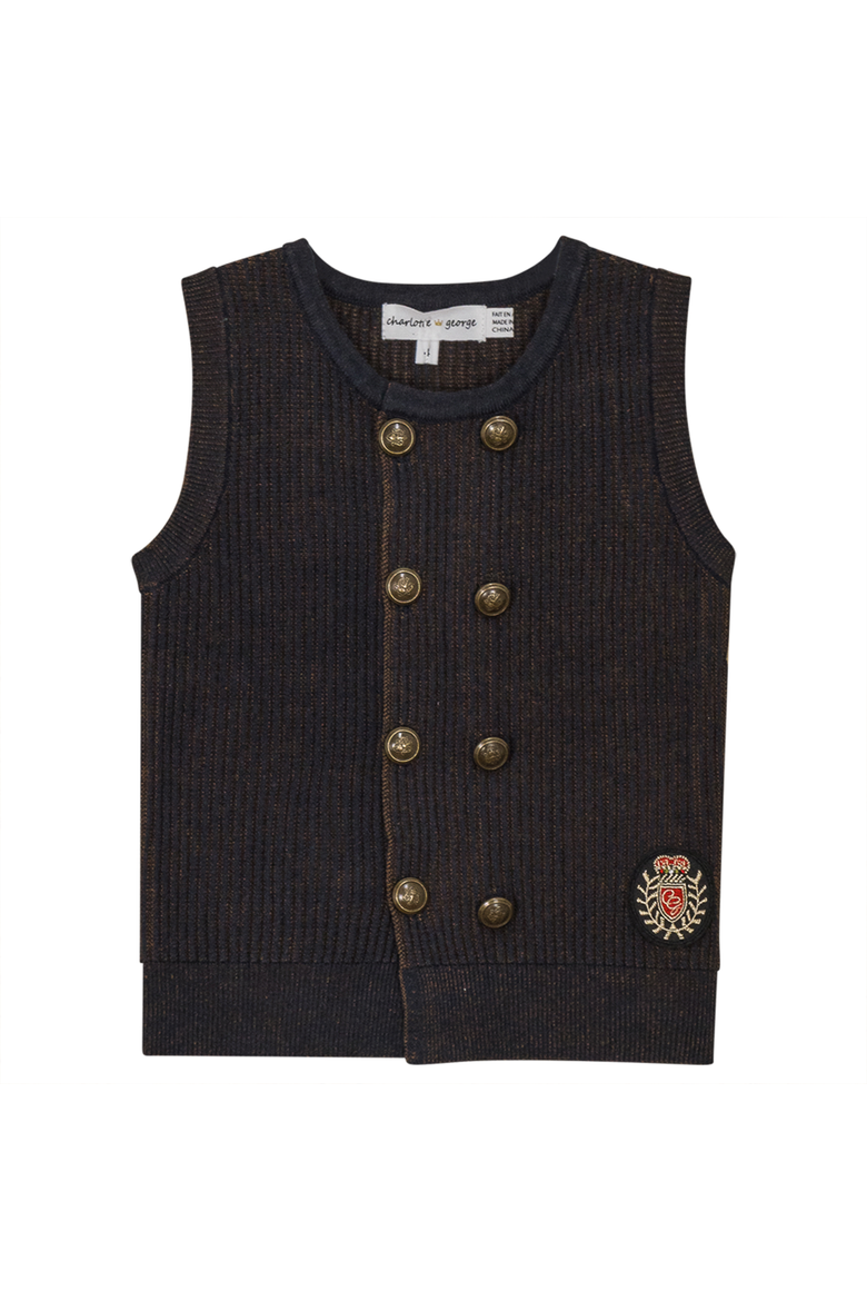 Double Breasted Rib Knit Cardigan, Main, color, Blue