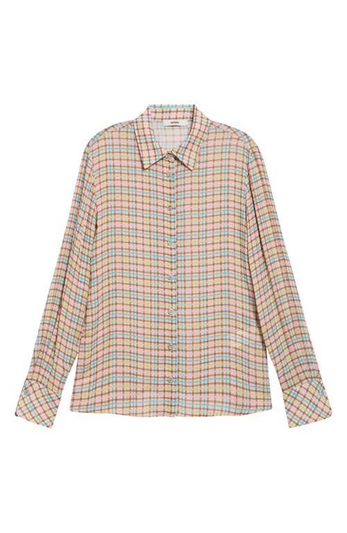 Siedres Siedrés Lottie Check Crepe Button-up Shirt In Pink Multi