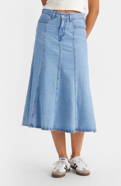 Flared Denim Maxi Skirt (I Will)