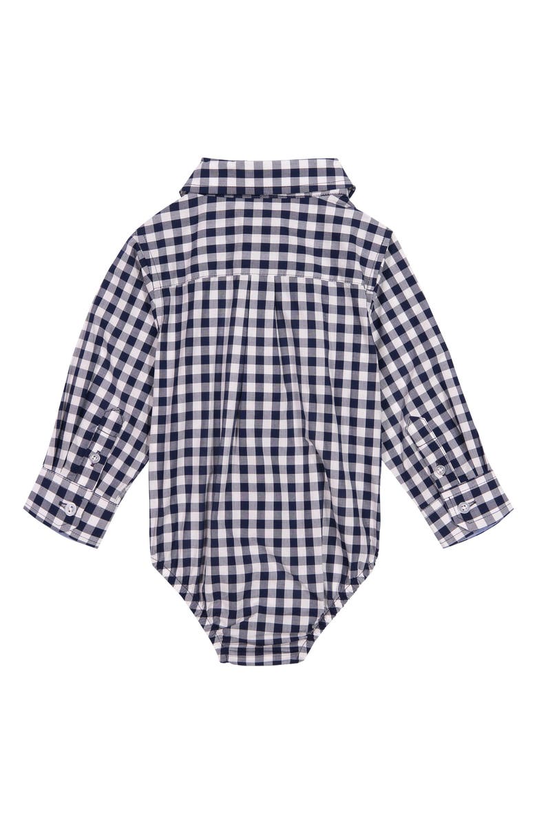 Andy & Evan Button-Up Long Sleeve Bodysuit, Alternate, color, Navy