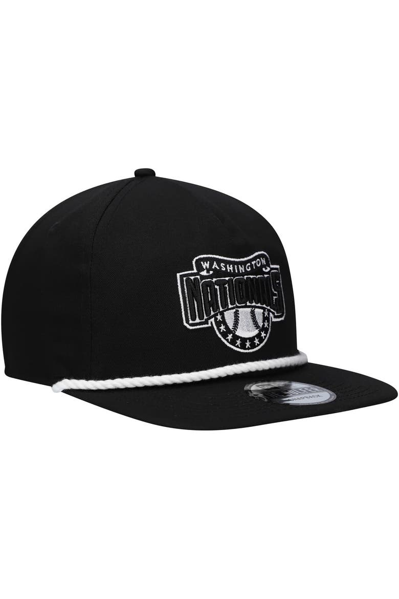 Men's New Era Black Washington Nationals Golfer Snapback Hat, Alternate, color, Black