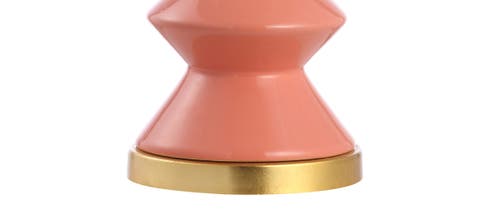 Jonathan Y Ziggy Ceramic/iron Contemporary Glam Led Table Lamp In Coral/brass Gold