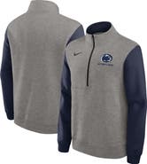 Nike Men's Nike Heather Gray/Navy Penn State Nittany Lions Club Fleece Half-Zip Pullover