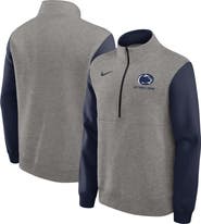 Nike Men's Nike Heather Gray/Navy Penn State Nittany Lions Club Fleece Half-Zip Pullover