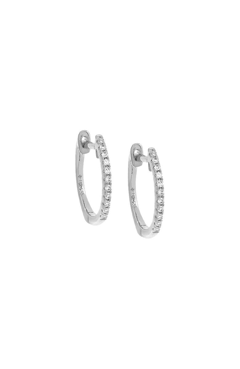 BY ADINA EDEN Diamond Huggie Earring 14K, Main, color, 14K White Gold - 12 Mm / Pair