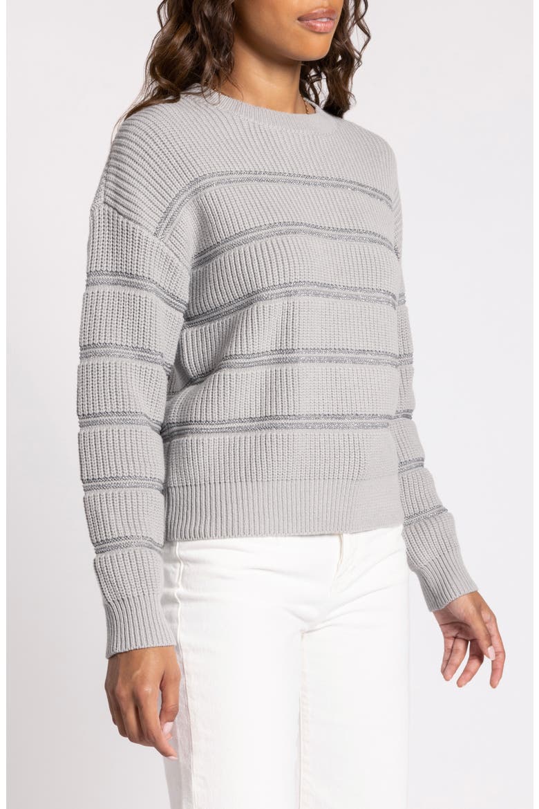 Seraphina Metallic Stripe Sweater, Main, color, LIGHT GREY