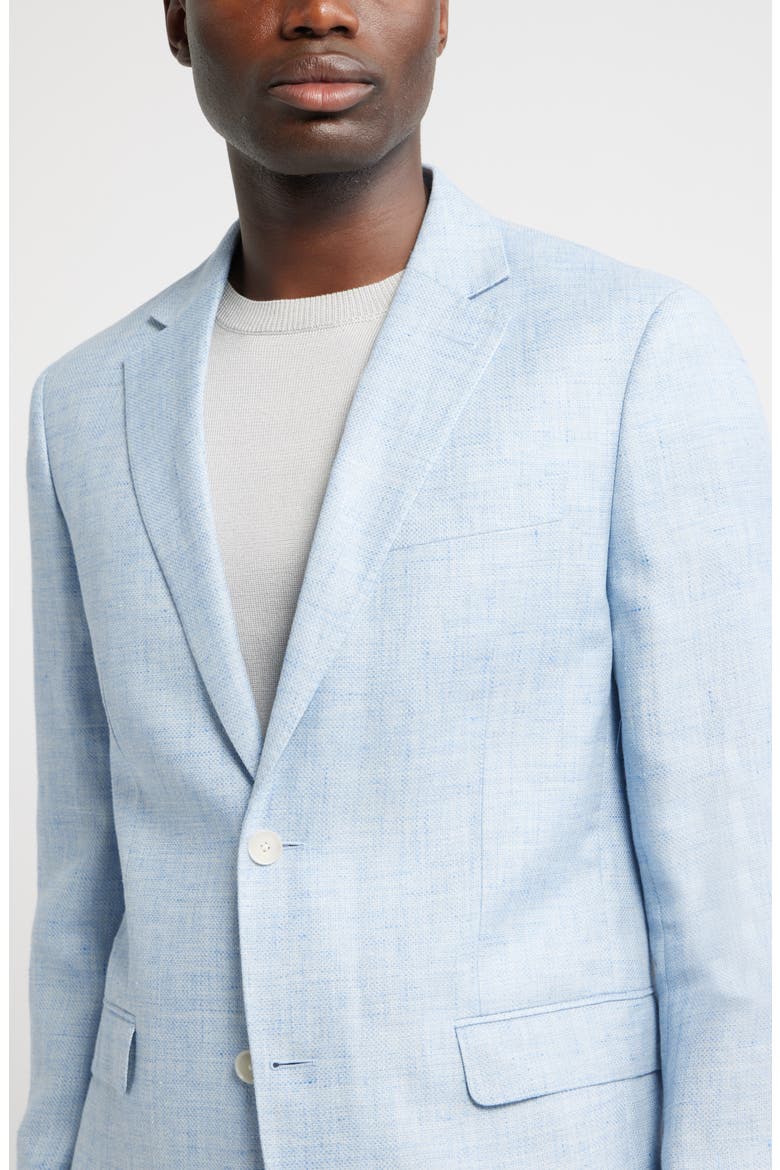 Henrik Trim Fit Light Blue Slub Linen & Wool Sport Coat, Alternate, color, LIGHT BLUE SILVA TEXTURE