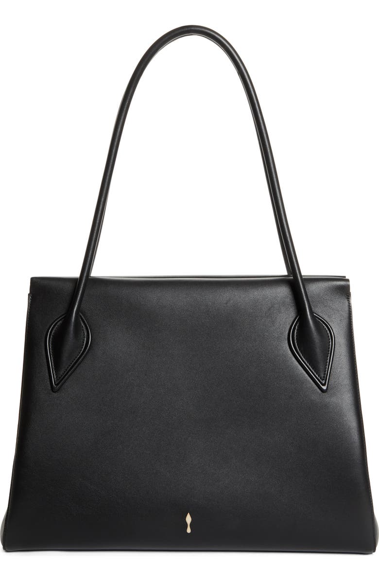 Christian Louboutin Large Calfskin East/West Tote, Main, color, Black