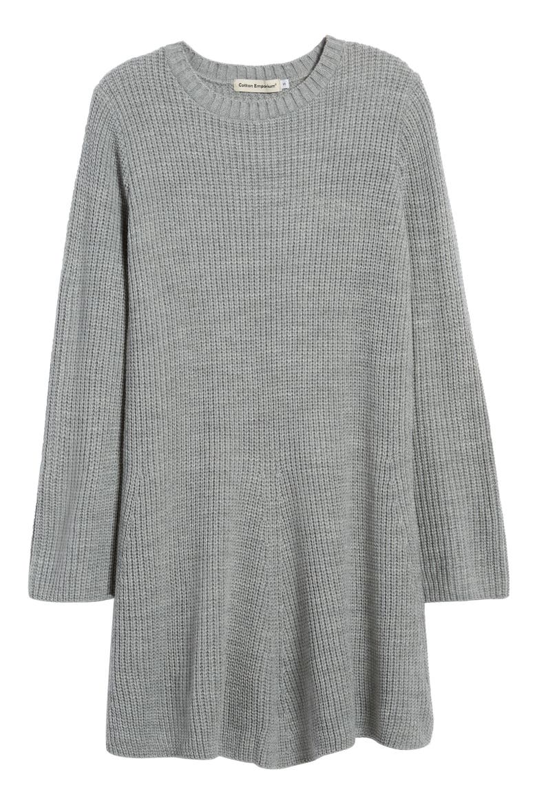 Flared Sleeve Sweater Dress, Alternate, color, GREY