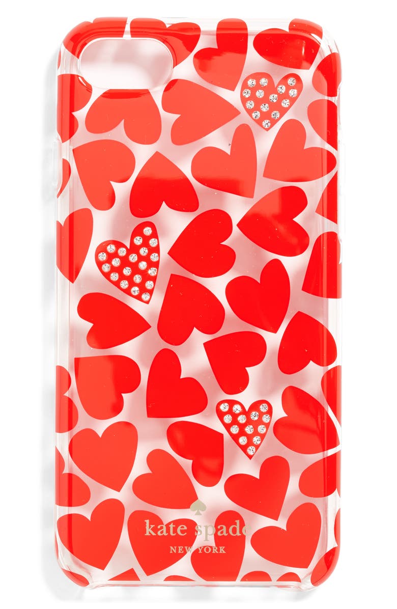 Kate Spade New York scattered hearts iPhone 7 Case, Main, color,