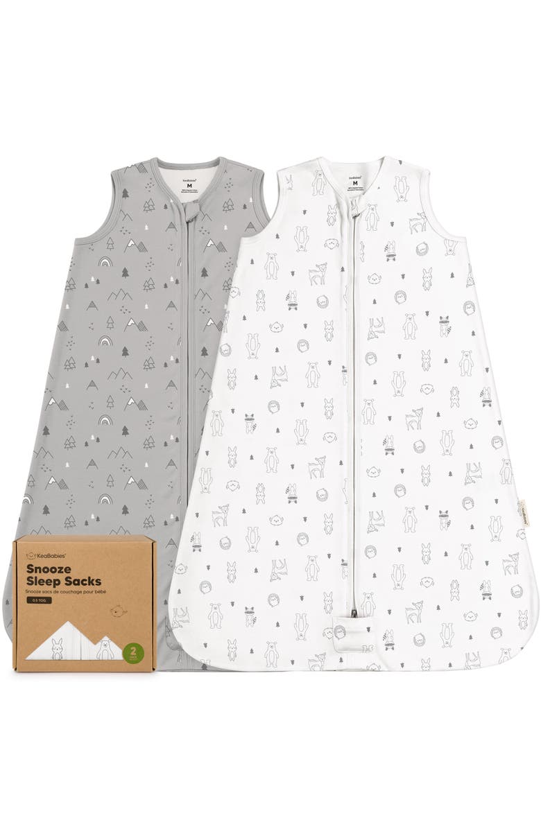 KeaBabies 2-Pack Snooze Sleep Sacks, Main, color, Woodland