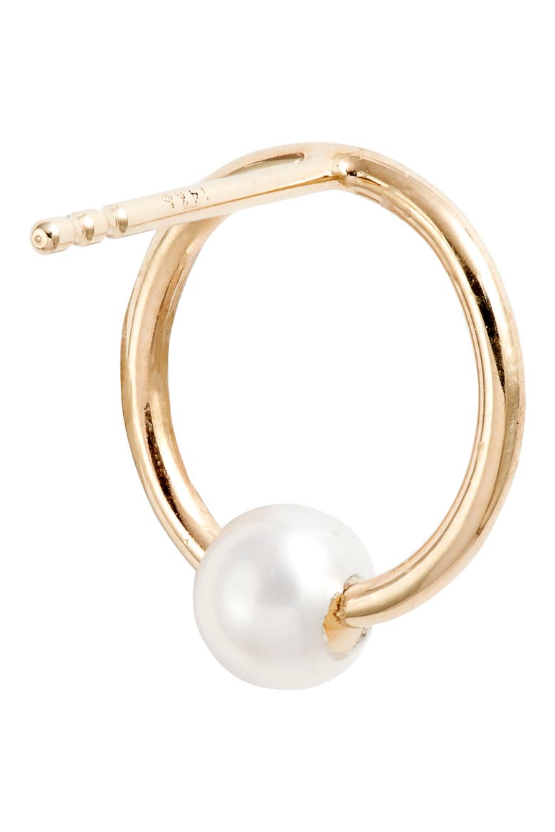 Pearl Frontal Hoop Earrings, Alternate, color, GOLD/ PEARL