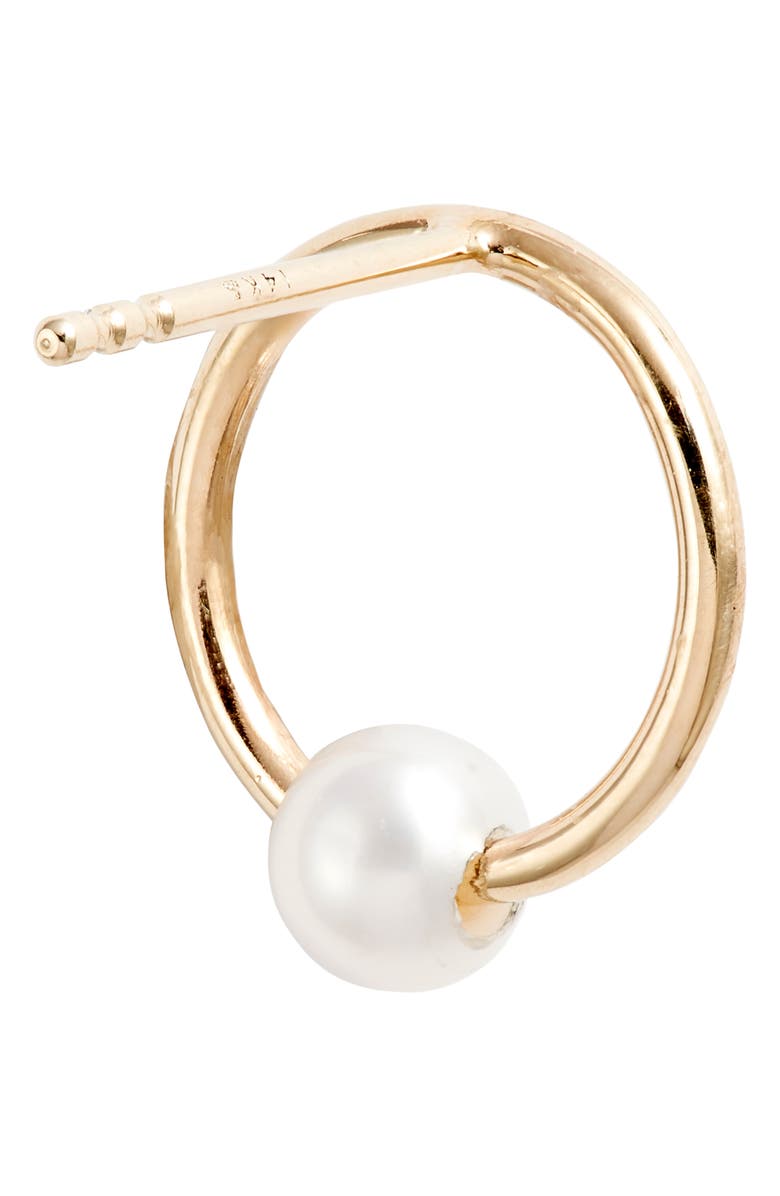 Poppy Finch Pearl Frontal Hoop Earrings, Alternate, color, 