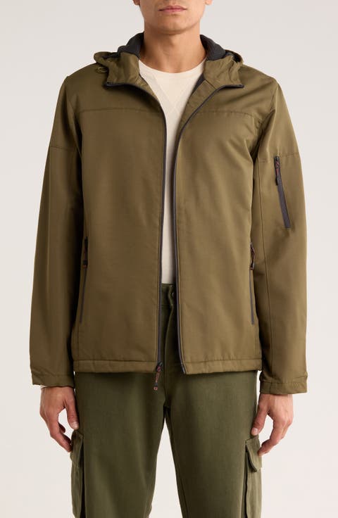 Grid Water Resistant Fleece Lined Jacket