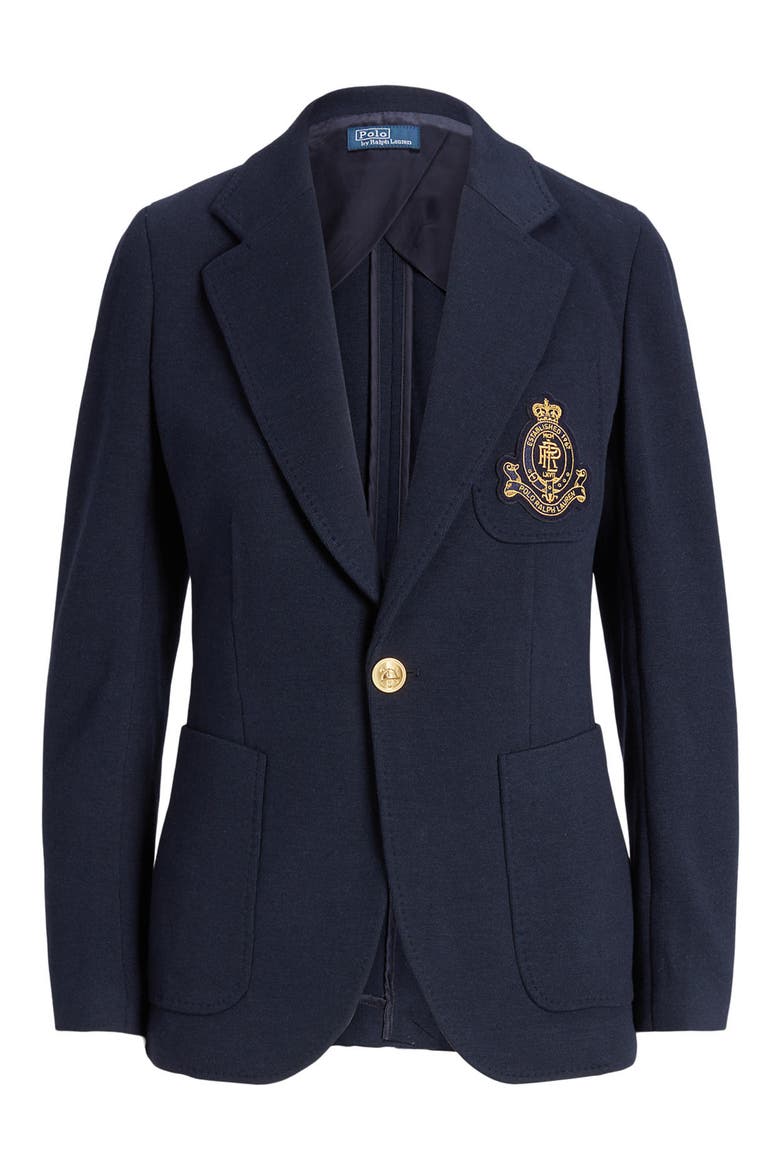 Logo Crest Blazer, Alternate, color, PARK AVENUE NAVY