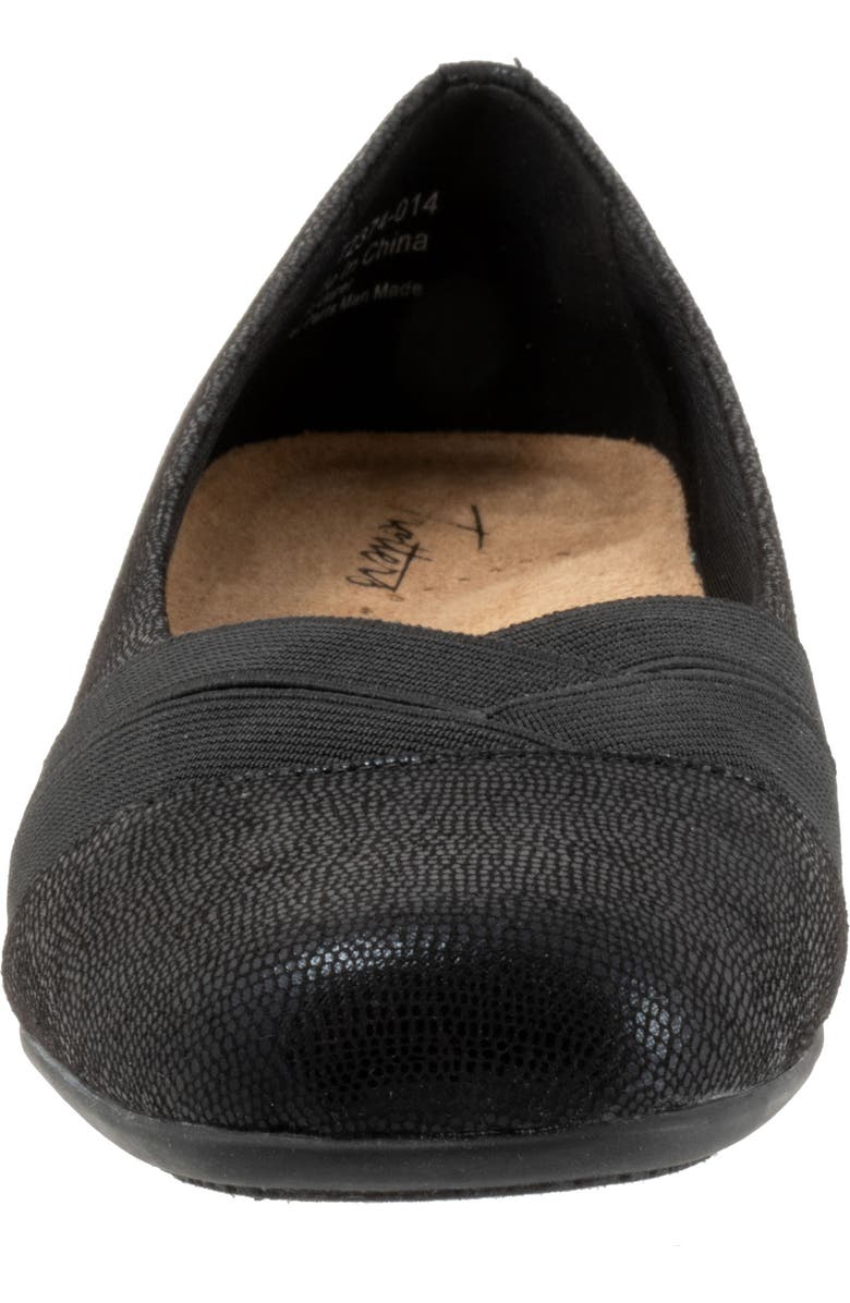 Trotters Stella Flat, Alternate, color, Black Lizard