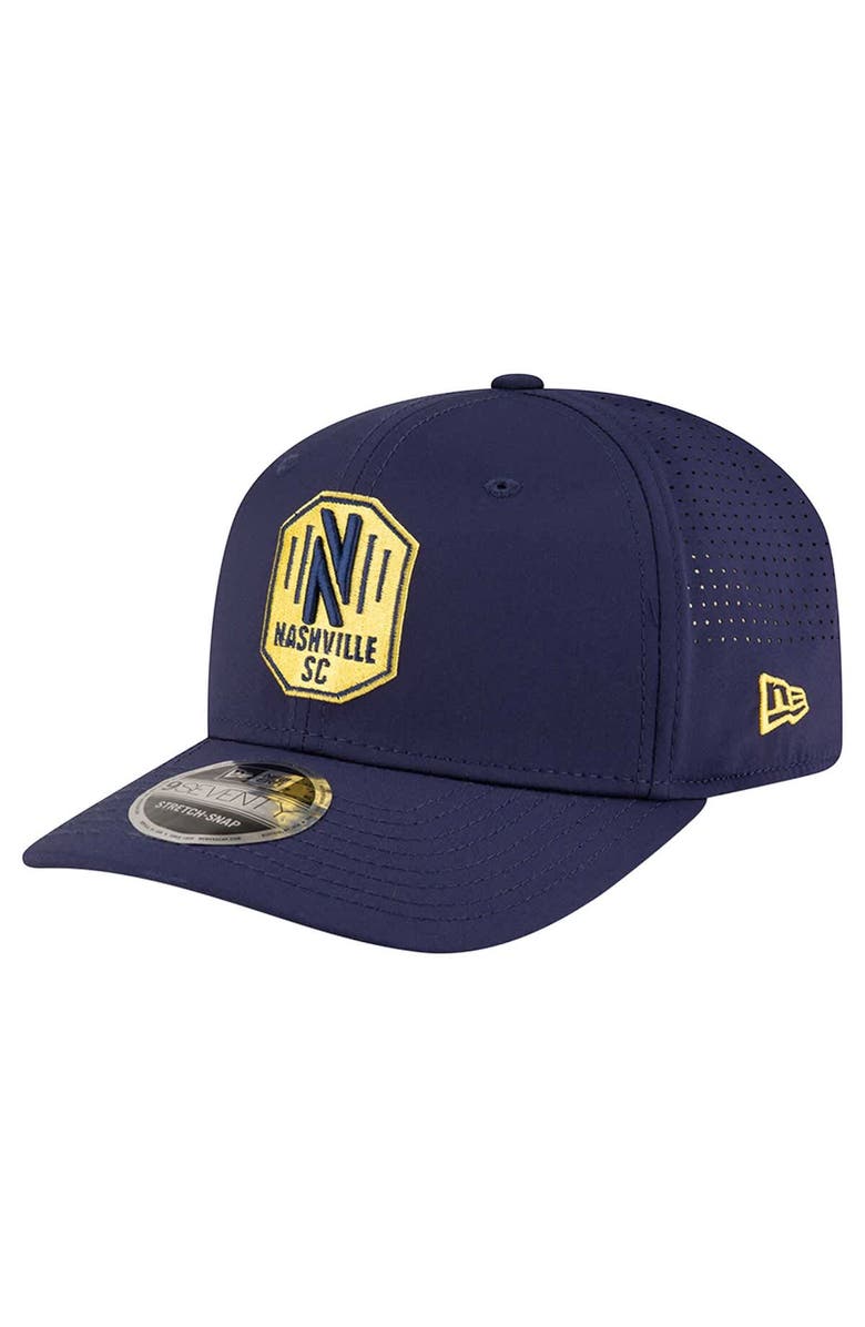 New Era Men's New Era Navy Nashville SC 9SEVENTY COOLERA Stretch-Snap Adjustable Hat, Main, color, 