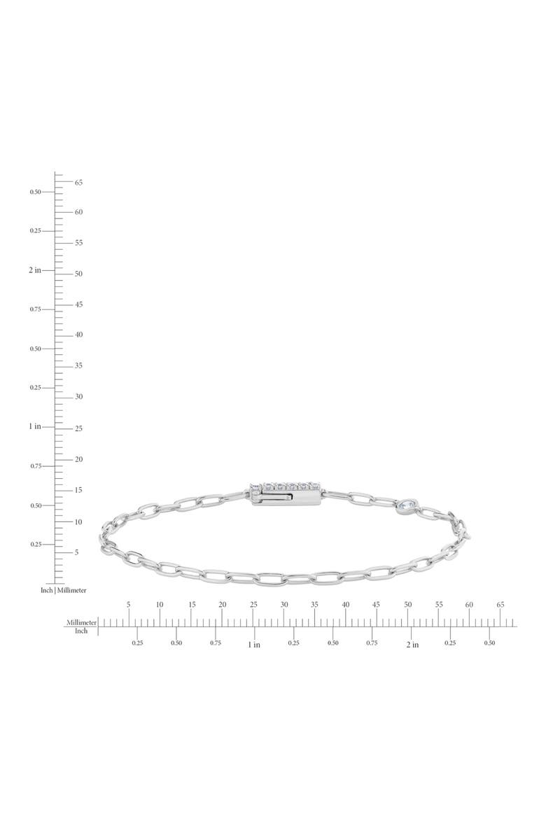 Layer Up Paperclip Chain Bracelet, Alternate, color, PURE PLATINUM / CLEAR STONE