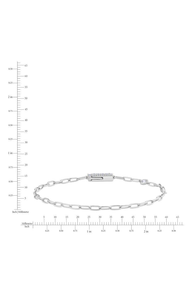 Crislu Layer Up Paperclip Chain Bracelet, Alternate, color, Pure Platinum / Clear Stone