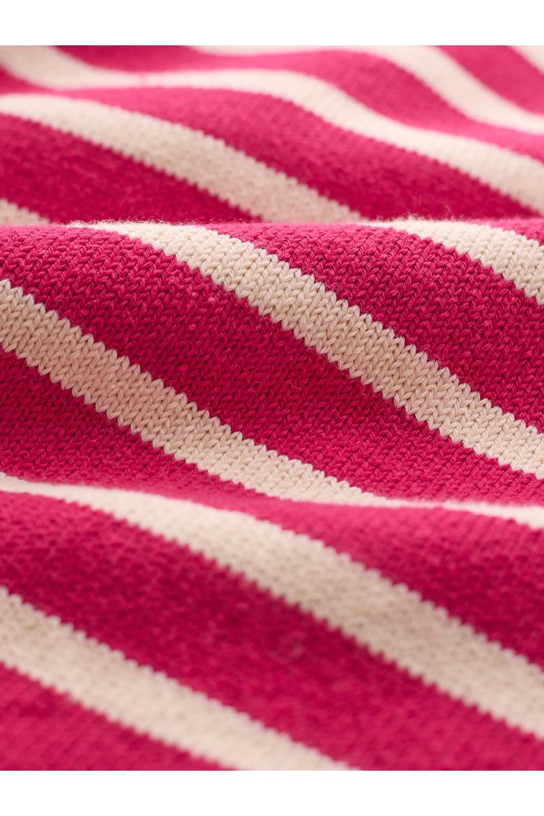 Striped Knitted Crew Neck Tee, Alternate, color, RASPBERRY
