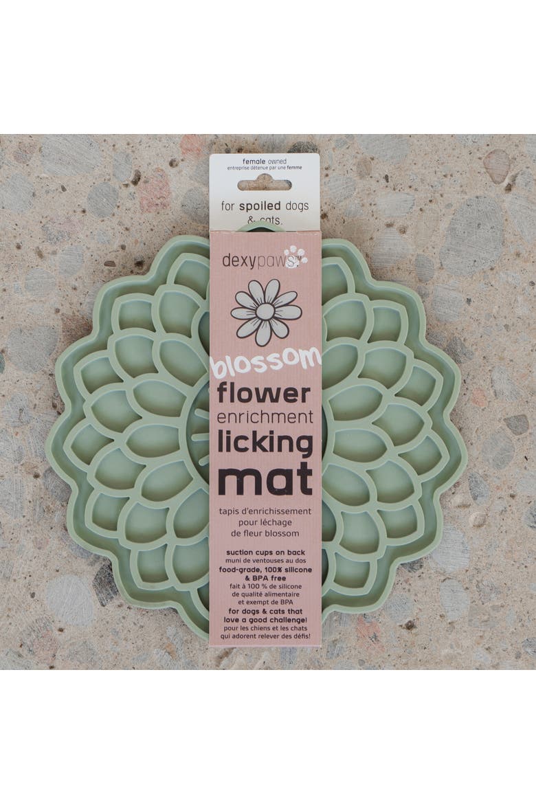 Enrichment Lick Mat, Grooved Silicone, Alternate, color, Green