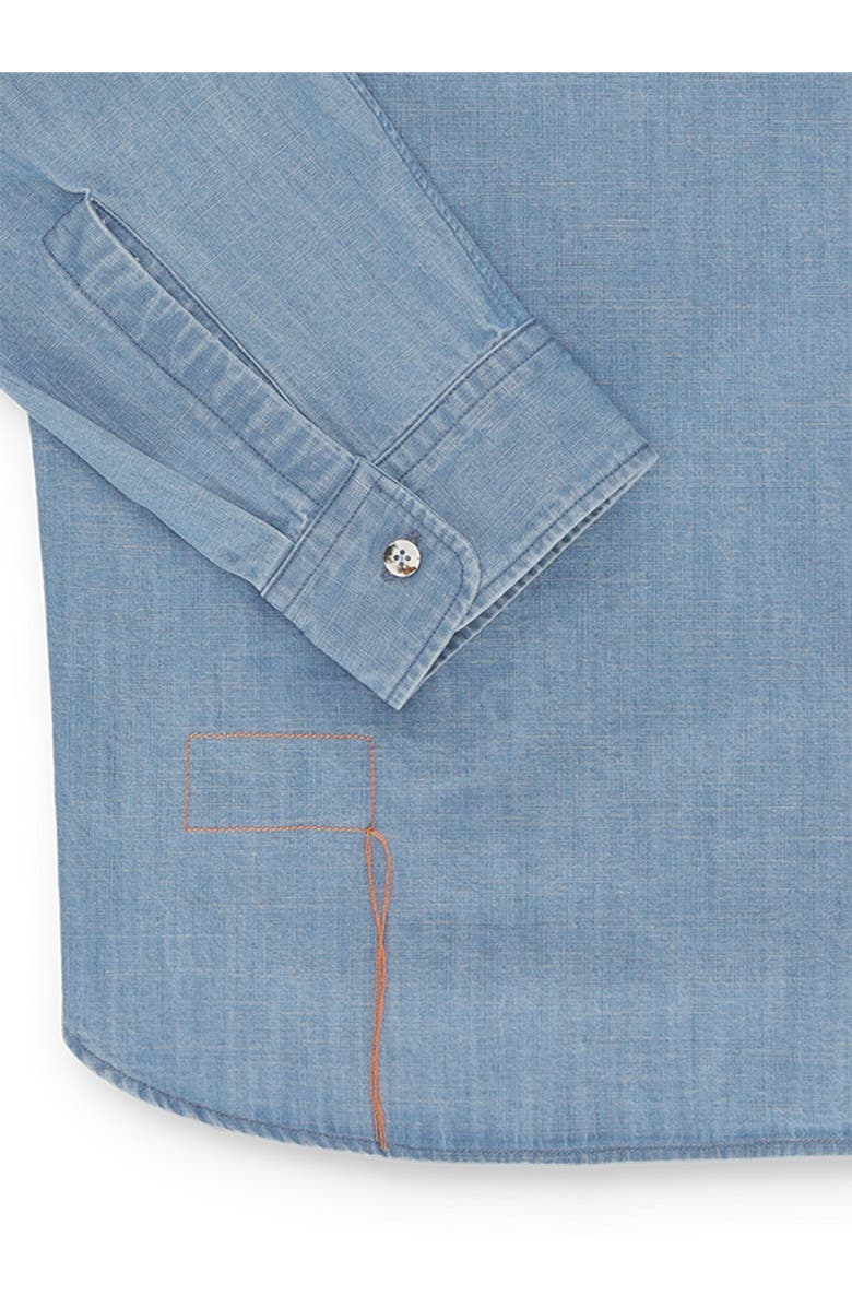 Fortela Liam Cotton Chest Pocket Shirt Stondato, Alternate, color, Light Blue