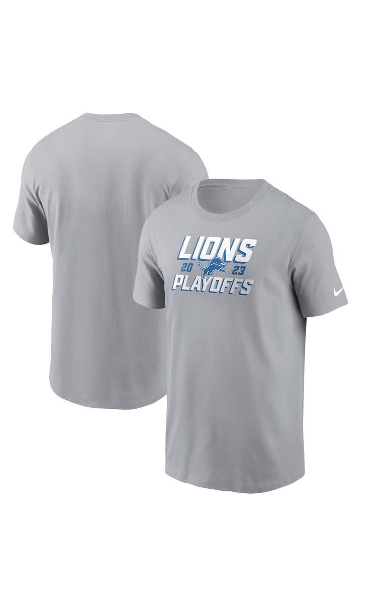 Nike Men's Nike  Gray Detroit Lions 2023 NFL Playoffs Iconic T-Shirt, Alternate, color, 