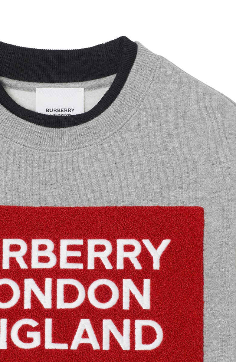 Burberry Fabbio Logo Patch Sweatshirt, Alternate, color,