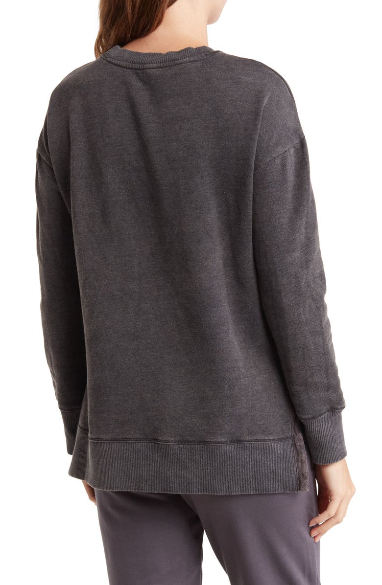 90 DEGREE BY REFLEX Stonewashed Crewneck Sweatshirt, Alternate, color,