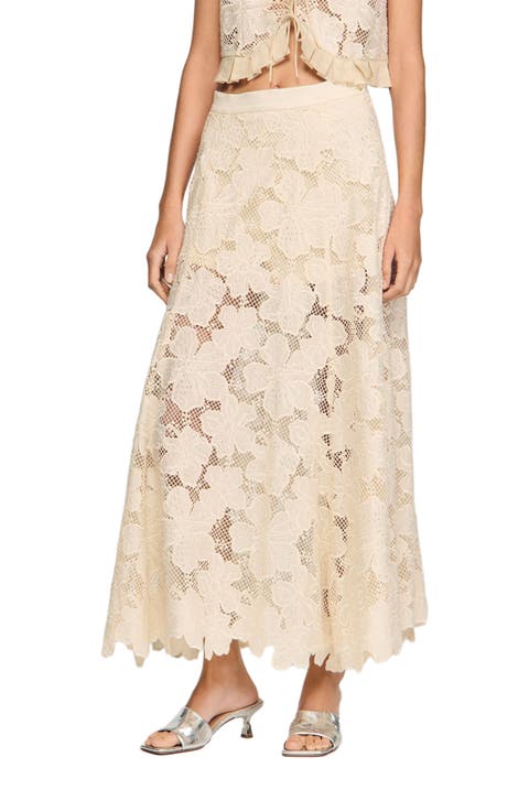 Long guipure skirt