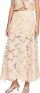 SANDRO Long guipure skirt
