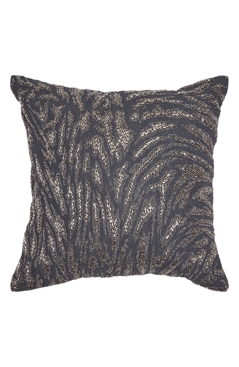 Donna Karan New York Moonscape Beaded Linen Accent Pillow, Main, color,