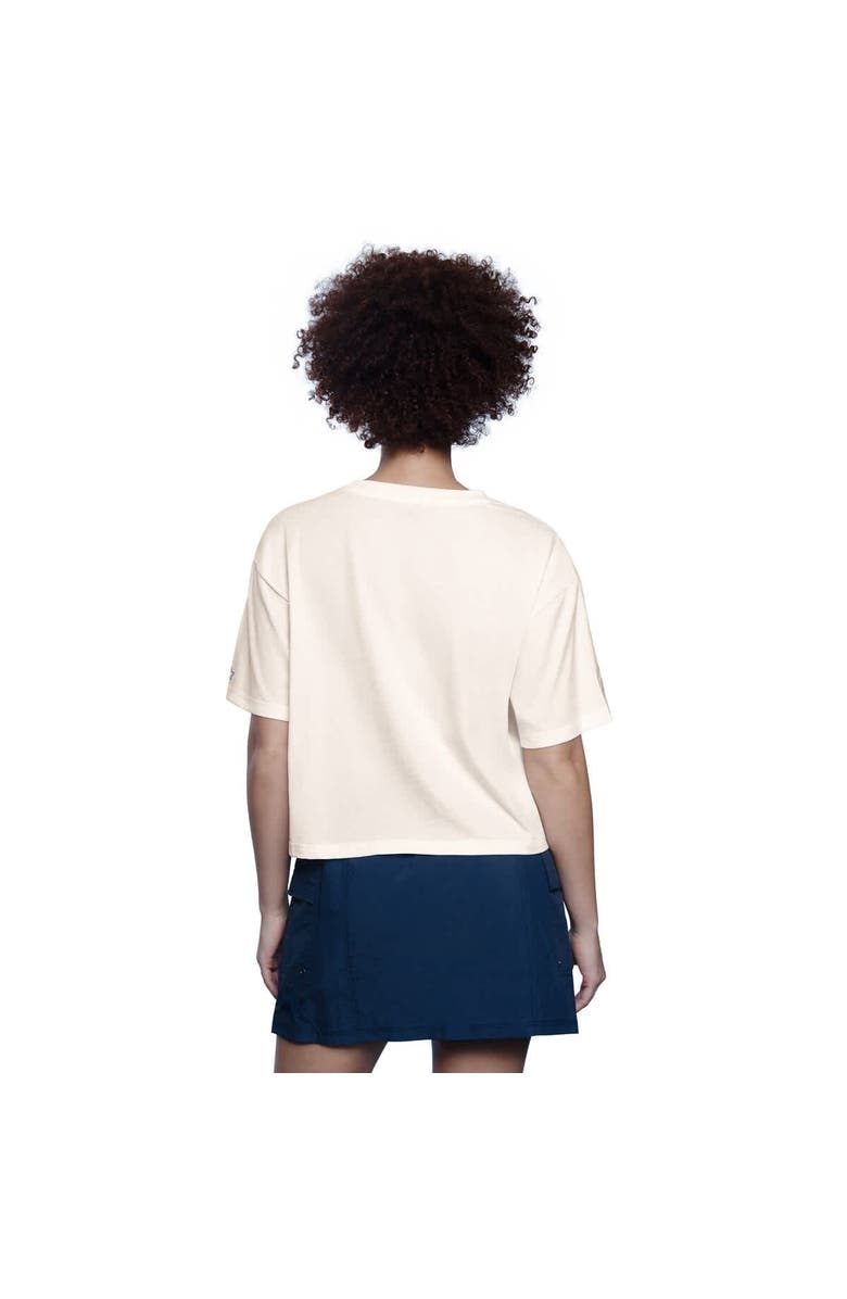 STARTER Women's Starter  White New England Patriots Throwback Play the Ball Boxy Cropped T-Shirt, Alternate, color, 