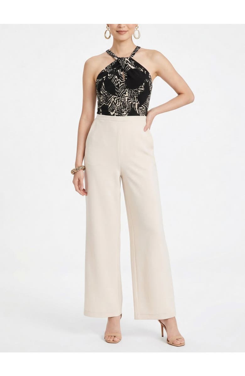 RACHEL Rachel Roy Jetti Halter Neck Wide Leg Jumpsuit, Main, color, Mono Floral Combo